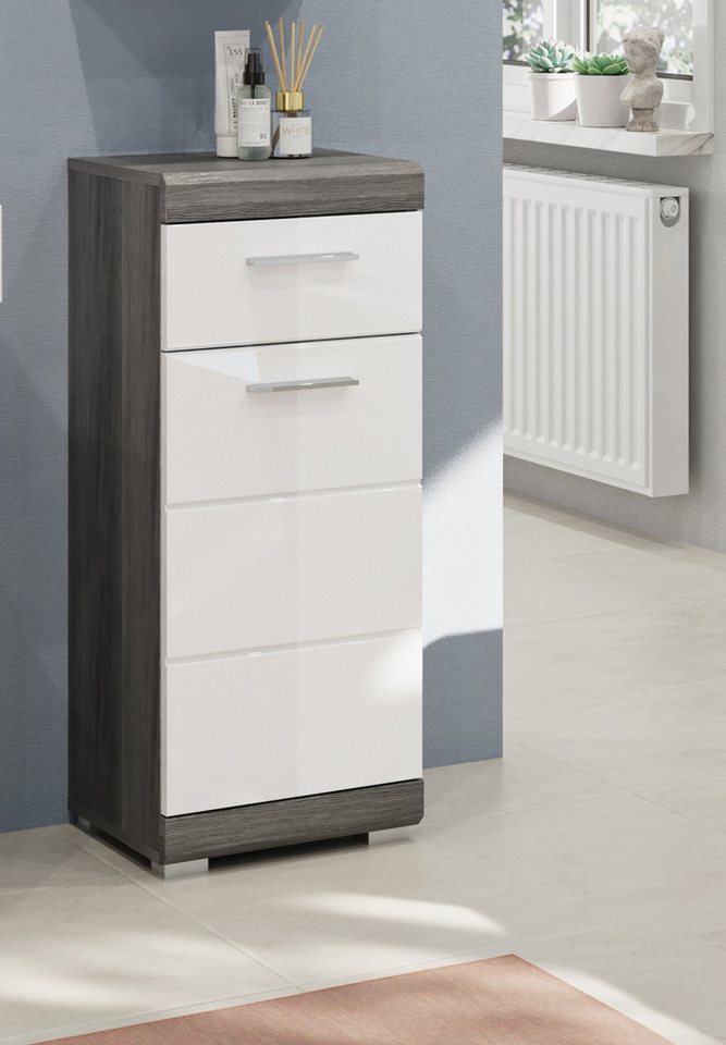 welltime Unterschrank SIENA, Breite 37cm, 1 Tür, 1 Schubkasten, 2 Fächer, MDF-Front (1-St., TOPSELLER) in verschiedenen Farben erhältlich, Badmöbel, Badschrank, – Bild 2 von 5
