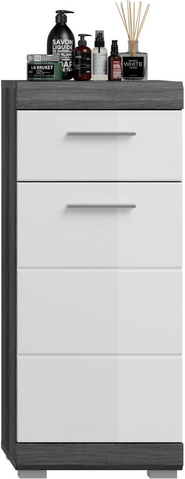 welltime Unterschrank SIENA, Breite 37cm, 1 Tür, 1 Schubkasten, 2 Fächer, MDF-Front (1-St., TOPSELLER) in verschiedenen Farben erhältlich, Badmöbel, Badschrank, – Bild 4 von 5