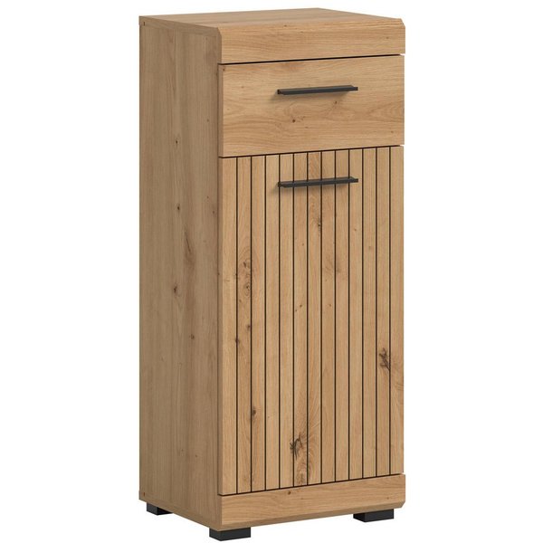 welltime Unterschrank SIENA, Breite 37cm, 1 Tür, 1 Schubkasten, 2 Fächer, MDF-Front (1-St., TOPSELLER) in verschiedenen Farben erhältlich, Badmöbel, Badschrank,