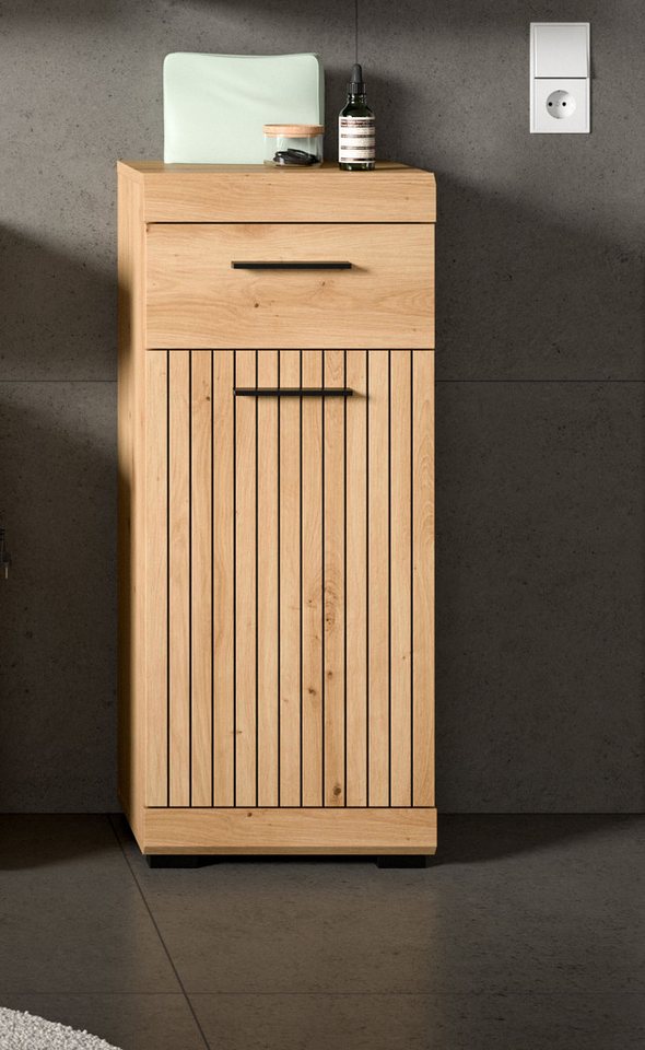 welltime Unterschrank SIENA, Breite 37cm, 1 Tür, 1 Schubkasten, 2 Fächer, MDF-Front (1-St., TOPSELLER) in verschiedenen Farben erhältlich, Badmöbel, Badschrank, – Bild 2 von 5