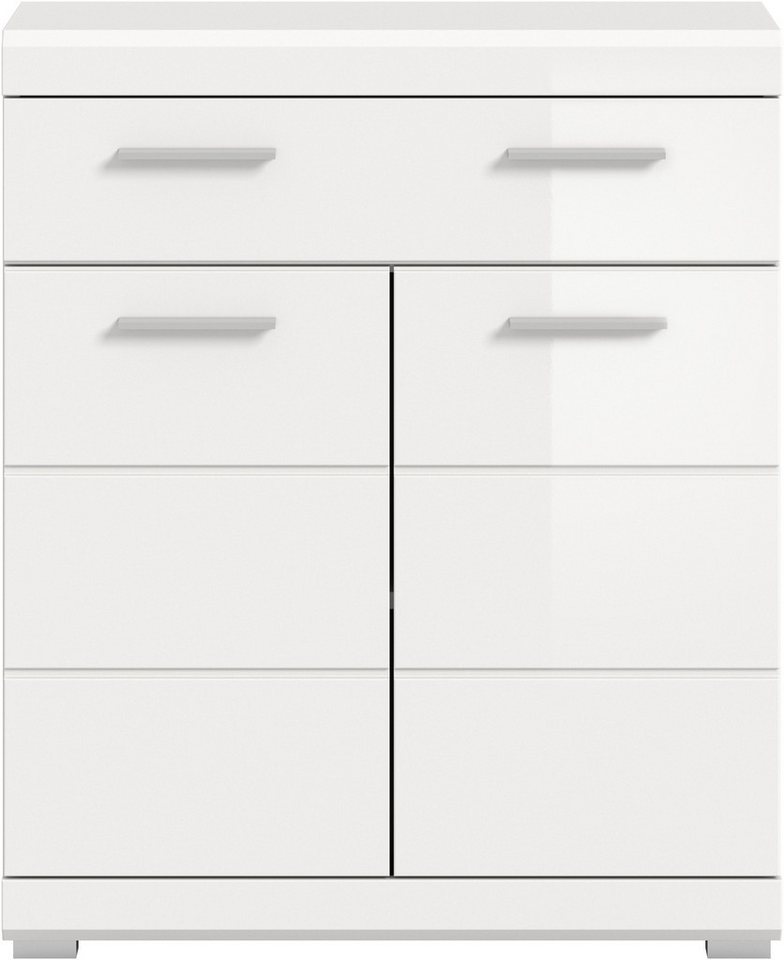 welltime Unterschrank SIENA, Breite 74cm, 2 Tür, 1 Schubkasten, 2 Fächer, MDF-Front (TOPSELLER) in verschiedenen Farben erhältlich, Badmöbel, Badschrank, Kommod – Bild 2 von 5