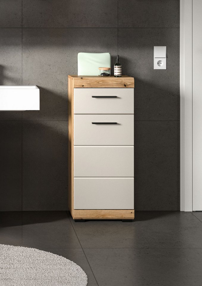welltime Unterschrank SIENA, Breite 37cm, 1 Tür, 1 Schubkasten, 2 Fächer, MDF-Front (1-St., TOPSELLER) in verschiedenen Farben erhältlich, Badmöbel, Badschrank, – Bild 2 von 5