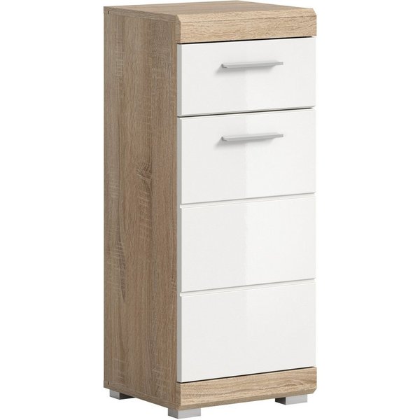 welltime Unterschrank SIENA, Breite 37cm, 1 Tür, 1 Schubkasten, 2 Fächer, MDF-Front (1-St., TOPSELLER) in verschiedenen Farben erhältlich, Badmöbel, Badschrank,