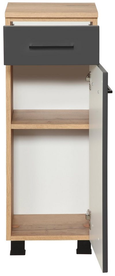 welltime Unterschrank Trento, verschiedene Ausführungen und Farben Badmöbel, Breite 30 cm, mit 1 Tür und 1 Schubkasten – Bild 3 von 5