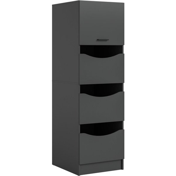 welltime Wäscheschrank FALAS, Höhe 195 cm, 4 Klappen, Wäscheorganizer (1-St., in verschiedenen Farben erhältlich) Universalschrank, Mehrzweckschrank, Badezimmer