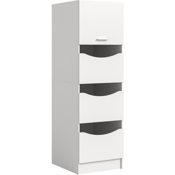 welltime Wäscheschrank FALAS, Höhe 195 cm, 4 Klappen, Wäscheorganizer (1-St., in verschiedenen Farben erhältlich) Universalschrank, Mehrzweckschrank, Badezimmer