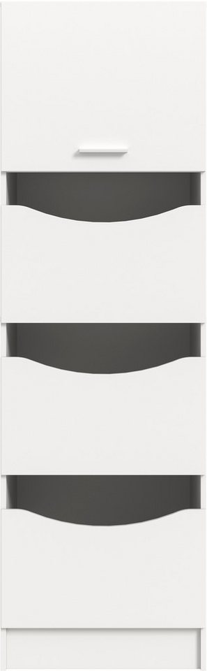welltime Wäscheschrank FALAS, Höhe 195 cm, 4 Klappen, Wäscheorganizer (1-St., in verschiedenen Farben erhältlich) Universalschrank, Mehrzweckschrank, Badezimmer – Bild 3 von 5