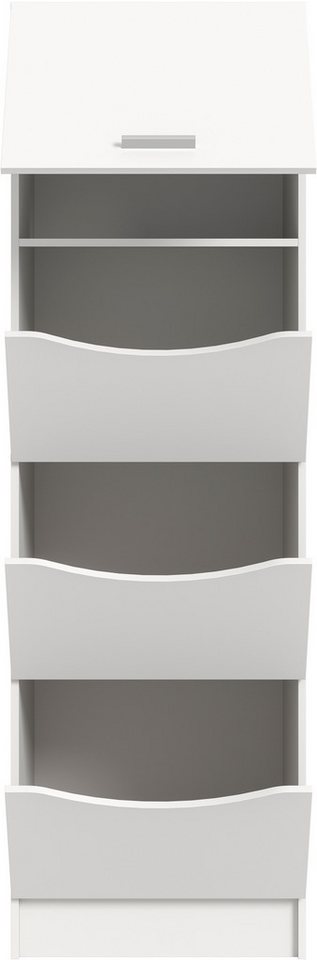 welltime Wäscheschrank FALAS, Höhe 195 cm, 4 Klappen, Wäscheorganizer (1-St., in verschiedenen Farben erhältlich) Universalschrank, Mehrzweckschrank, Badezimmer – Bild 4 von 5