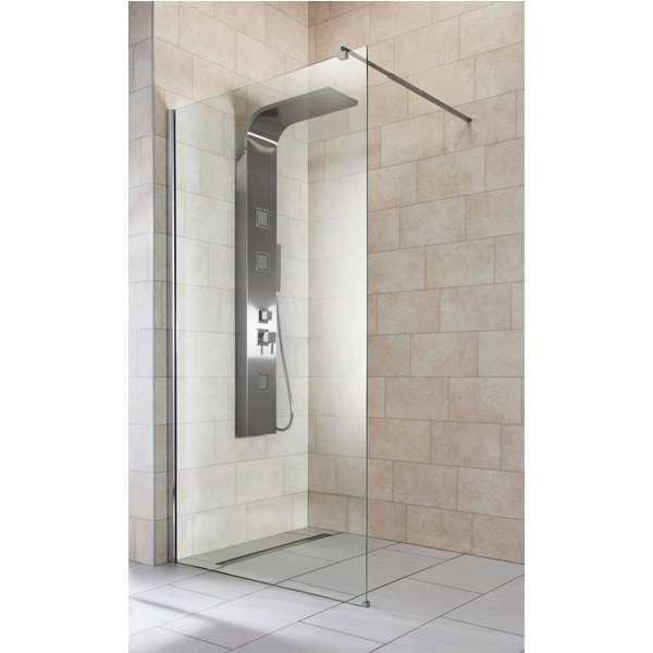 welltime Walk-in-Dusche Tropea light, Einscheibensicherheitsglas, Inklusive verstellbarem Wandarm