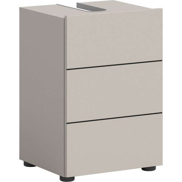 welltime Waschbeckenunterschrank BIEL, Breite: 38 cm, 1 Tür, 2 Fächer, Siphonausschnitt (1-St) Waschbeckenunterschrank, Unterschrank, WBU, Badezimmer, Bad