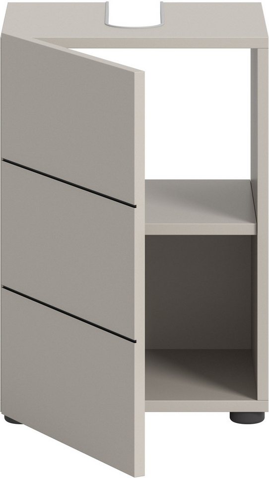 welltime Waschbeckenunterschrank BIEL, Breite: 38 cm, 1 Tür, 2 Fächer, Siphonausschnitt (1-St) Waschbeckenunterschrank, Unterschrank, WBU, Badezimmer, Bad – Bild 4 von 5