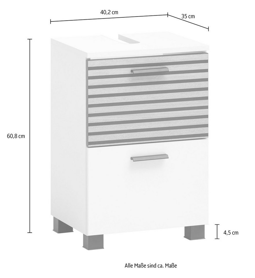 welltime Waschbeckenunterschrank Katta, Waschbeckenunterschrank, Made in Germany, B: 40 cm Solide Verarbeitung - Dieses Produkt ist in Deutschland gefertigt – Bild 4 von 4
