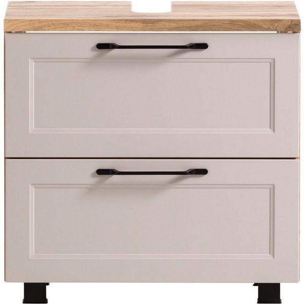 welltime Waschbeckenunterschrank Lana Badmöbel, 2 Schubladen, 60 cm breit