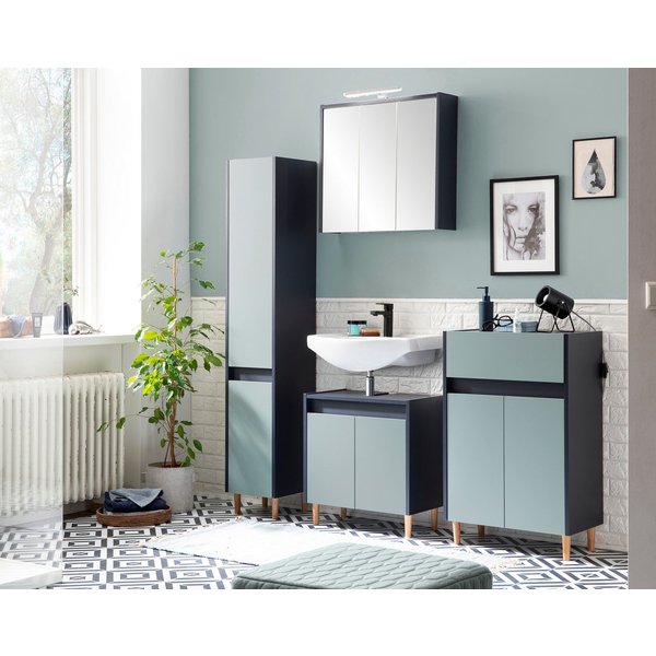 welltime Waschbeckenunterschrank Lovis, Waschbeckenunterschrank, Made in Germany, B: 56 cm Solide Verarbeitung - Dieses Produkt ist in Deutschland gefertigt