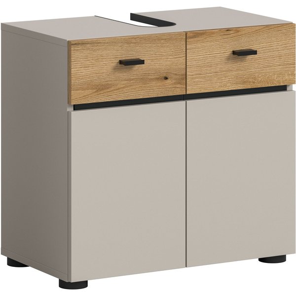 welltime Waschbeckenunterschrank VANN, Breite 60cm, 2 Türen, 2 Fächer, mit Siphonausschnitt (individuell mit weiteren Artikel der Serie VANN kombinierbar) Wasch