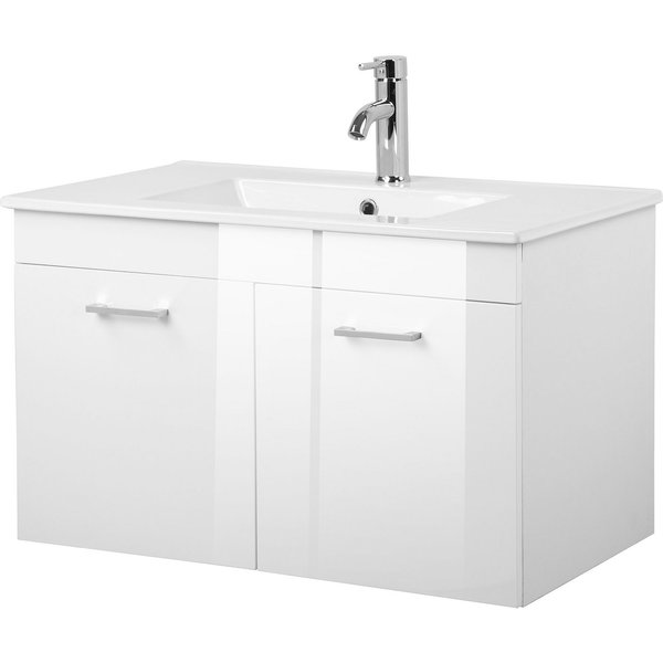 welltime Waschtisch Florenz (Set, Waschtisch inklusive Waschbecken), Waschplatz mit 2 Türen,in verschiedenen Farben erhältlich, Badmöbel