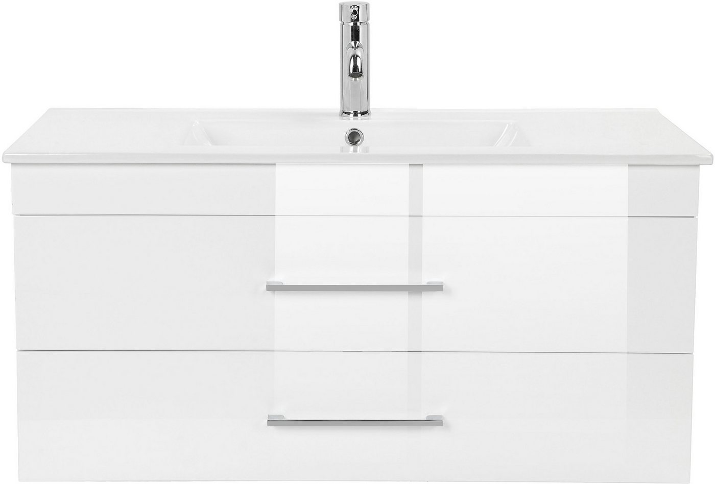 welltime Waschtisch Florenz (Set, Waschtisch inklusive Waschbecken), Waschplatz mit 2 Auszügen und Softclose Breite 100cm – Bild 3 von 5