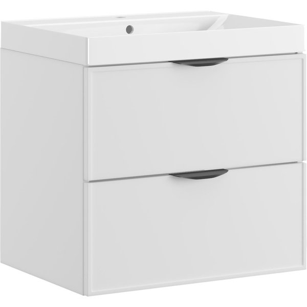 welltime Waschtisch FLOW SIMPLE mit Waschbecken, Breite 60 oder 80cm, modernes Design, Schrank mit 2 Schubladen, Soft-Close-Function, in 2 Breiten erhältlich