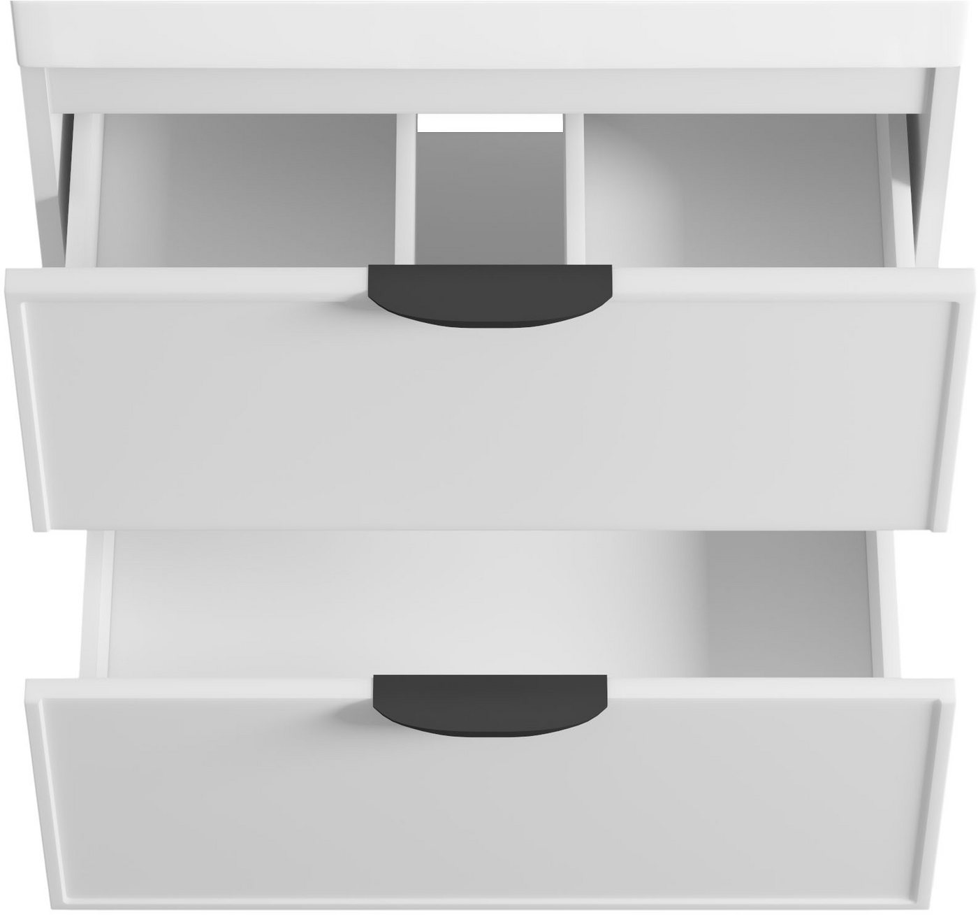 welltime Waschtisch FLOW SIMPLE mit Waschbecken, Breite 60 oder 80cm, modernes Design, Schrank mit 2 Schubladen, Soft-Close-Function, in 2 Breiten erhältlich – Bild 5 von 5