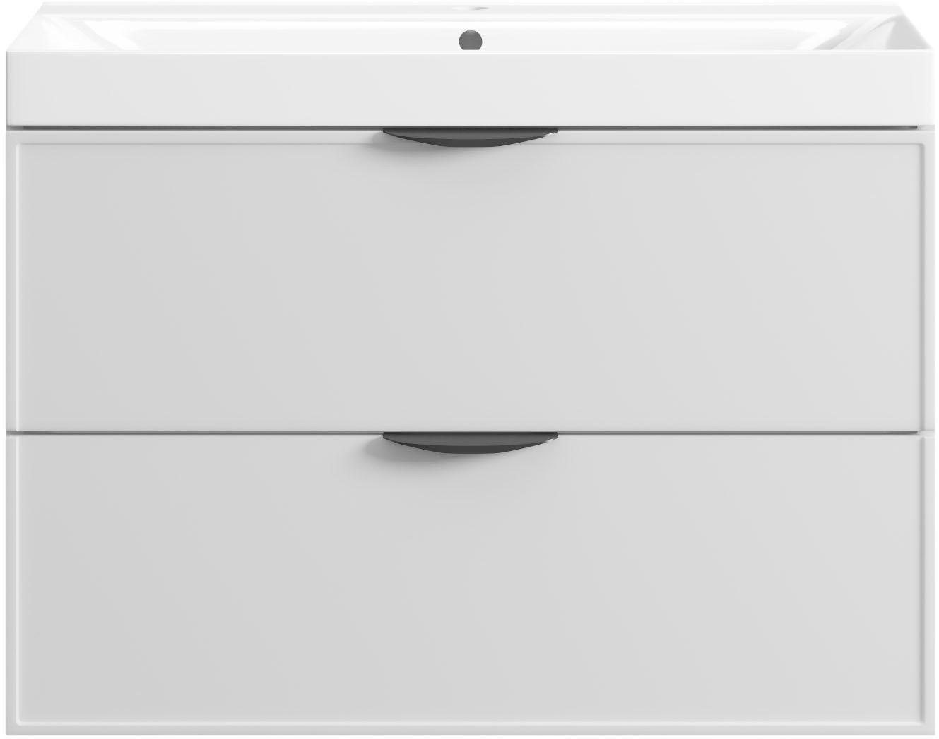 welltime Waschtisch FLOW SIMPLE mit Waschbecken, Breite 60 oder 80cm, modernes Design, Schrank mit 2 Schubladen, Soft-Close-Function, in 2 Breiten erhältlich – Bild 4 von 5