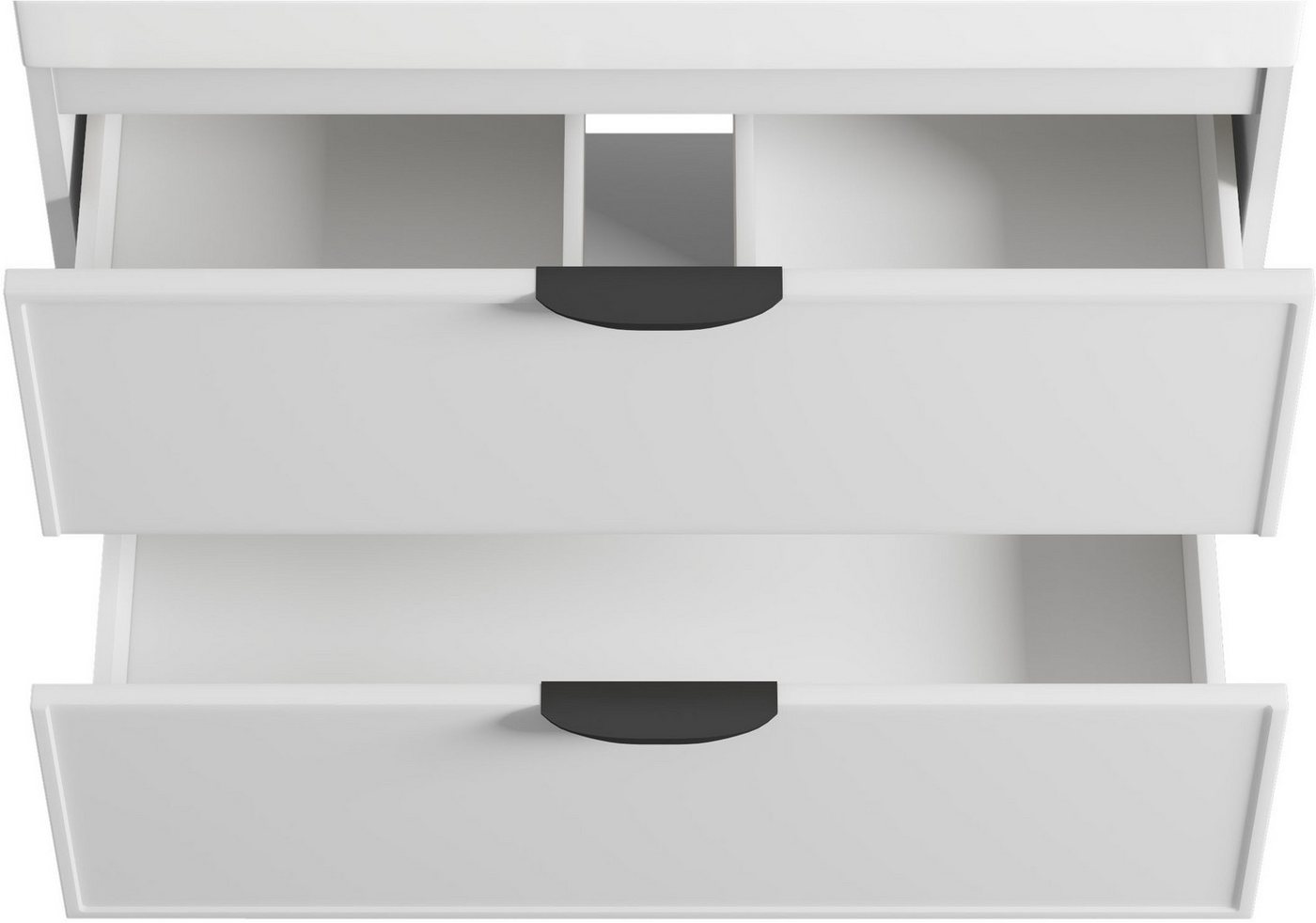 welltime Waschtisch FLOW SIMPLE mit Waschbecken, Breite 60 oder 80cm, modernes Design, Schrank mit 2 Schubladen, Soft-Close-Function, in 2 Breiten erhältlich – Bild 5 von 5