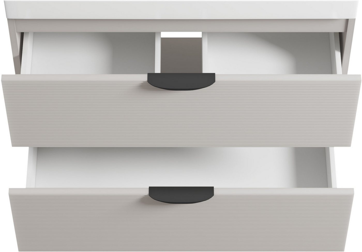 welltime Waschtisch FLOW STRIPE mit Waschbecken, Breite 60 oder 80cm, modernes Design, Schrank mit 2 Schubladen, Soft-Close-Function, in 2 Breiten erhältlich – Bild 5 von 5