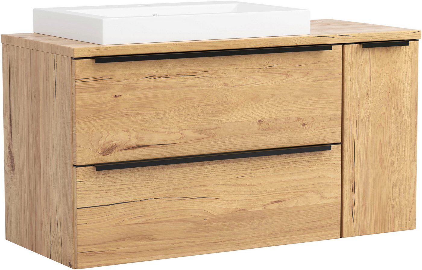 welltime Waschtisch MAILAND, 2 Metall-Vollauszüge mit Softclose, Aufsatzbecken (Maße (B/H/T): ca. 105/65,5/47 cm) – Bild 3 von 5