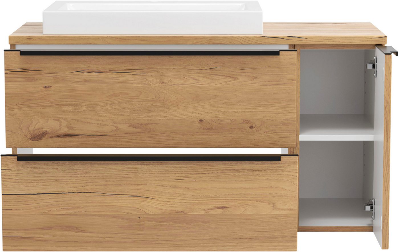 welltime Waschtisch MAILAND, 2 Metall-Vollauszüge mit Softclose, Aufsatzbecken (Maße (B/H/T): ca. 105/65,5/47 cm) – Bild 5 von 5