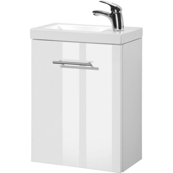 welltime Waschtisch-Set Trento, verschiedene Ausführungen und Farben, BxTxH: 40x23x56 cm, Gästebad SlimLine, Waschplatz