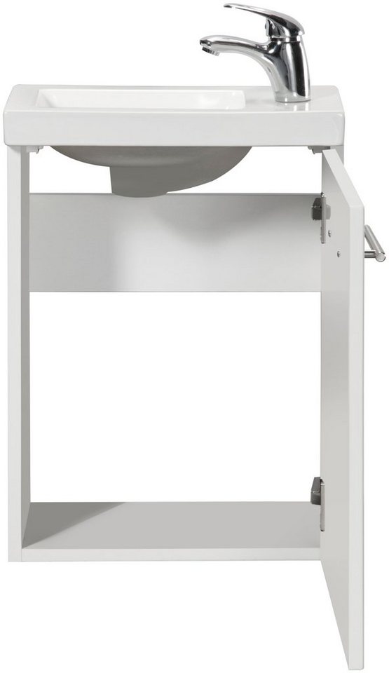 welltime Waschtisch-Set Trento, verschiedene Ausführungen und Farben, BxTxH: 40x23x56 cm, Gästebad SlimLine, Waschplatz – Bild 3 von 5