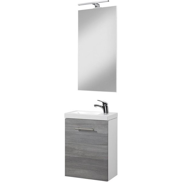 welltime Waschtisch-Set Trento, verschiedene Ausführungen und Farben, (Set, 4-St), Badmöbel Breite 40cm, Gästebad SlimLine Gäste WC