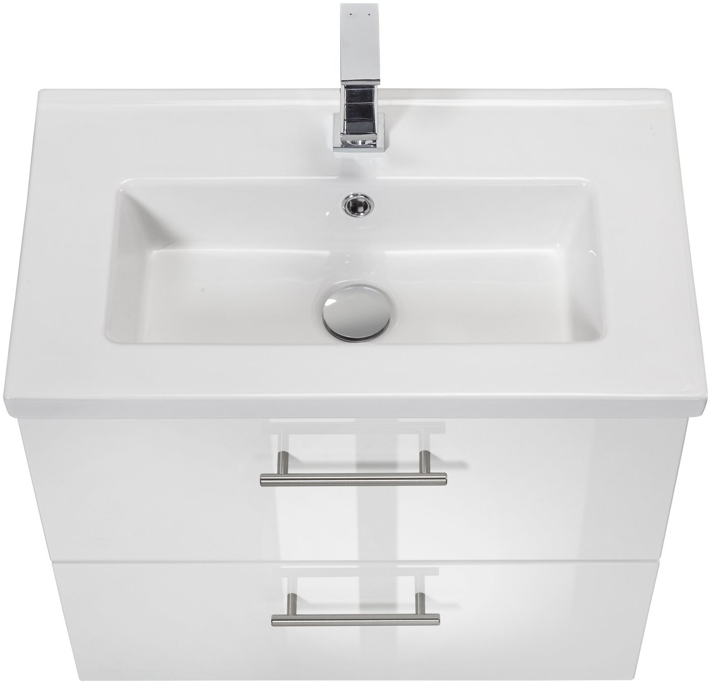 welltime Waschtisch Trento, verschiedene Ausführungen und Farben, Breite 60 cm, Tiefe 36 cm, SlimLine Badmöbel, Waschplatz – Bild 3 von 5