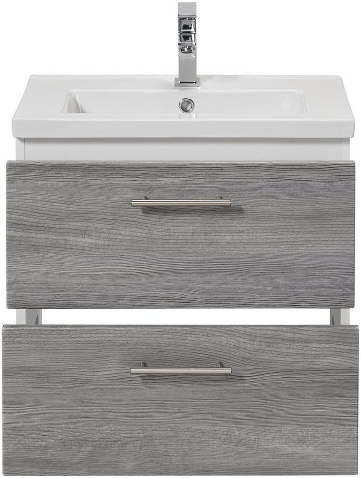 welltime Waschtisch Trento, verschiedene Ausführungen und Farben, Breite 60 cm, Tiefe 36 cm, SlimLine Badmöbel, Waschplatz – Bild 2 von 5
