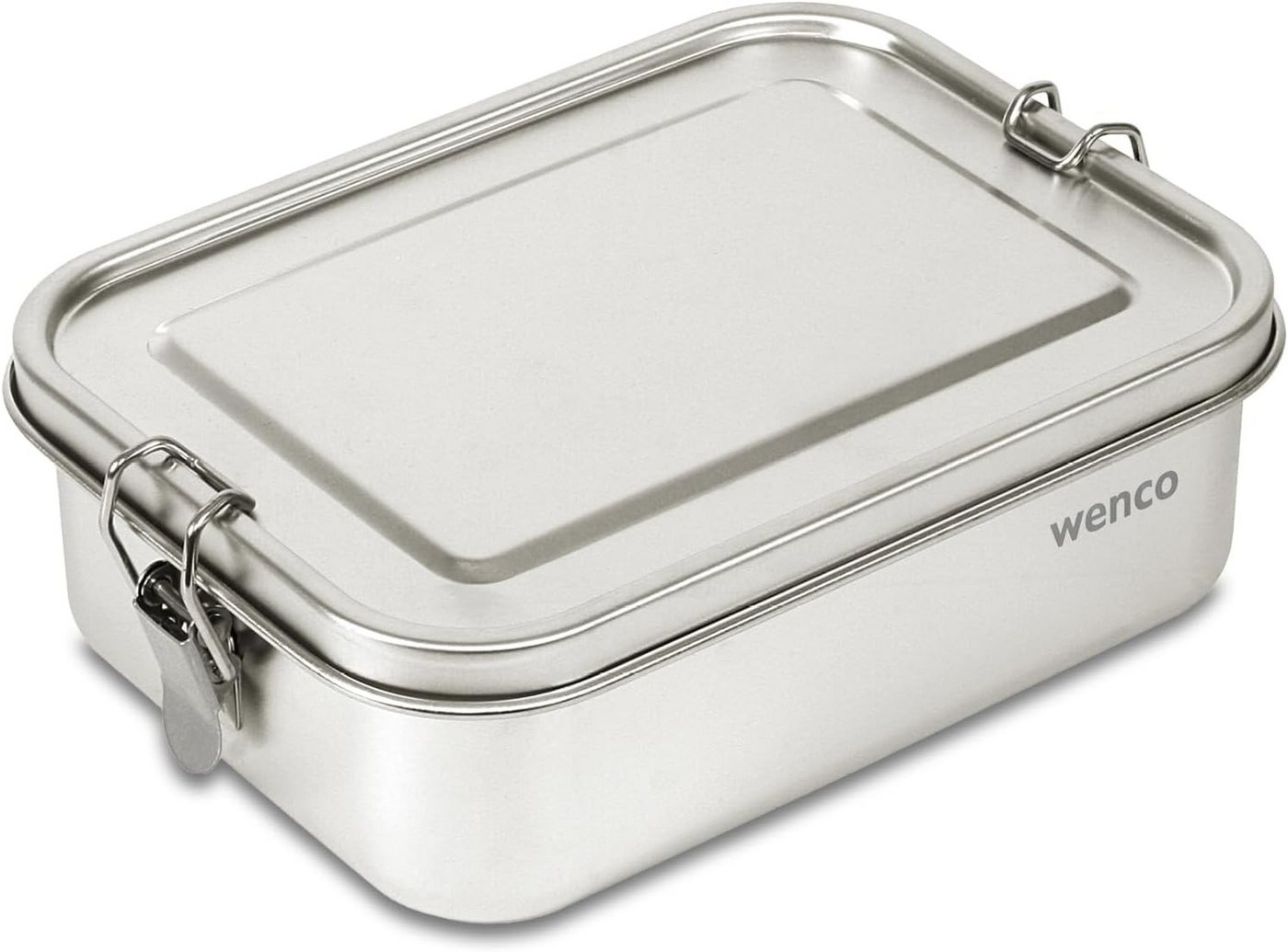 Wenco Lunchbox 650 ml, 2-fach unterteilt, Brotdose Edelstahl Auslaufsicher BPA frei, (1-tlg., 15 x 11,3 x 5 cm), Ideal als Bento- Dose für das Mittagessen oder  – Bild 4 von 5