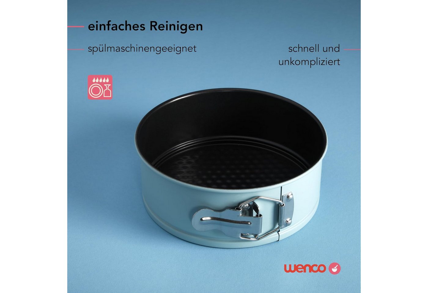Wenco Springform 18 cm Tortenform rund, Antihaftbeschichtung, Hitzebeständig, Ofenfest, Strapazierfähig – Bild 4 von 5
