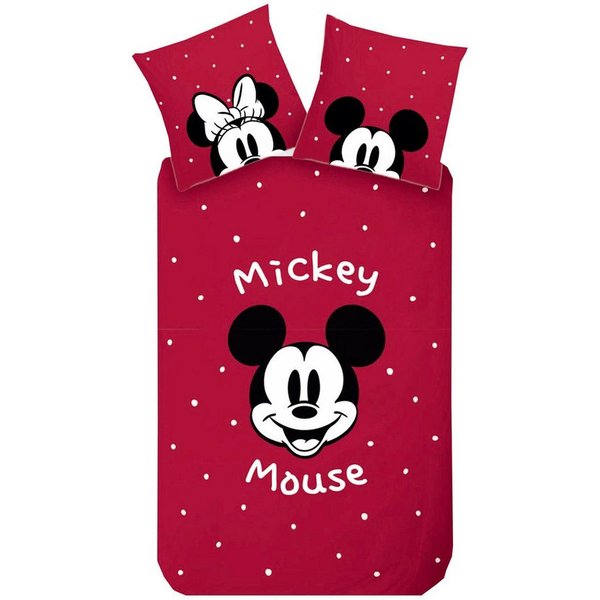 Disney Wendebettwäsche Mickey Mouse Disney 135x200cm, Renforcé, 2 teilig, Minnie Mouse, Wendebettwäsche mit Reißverschluss