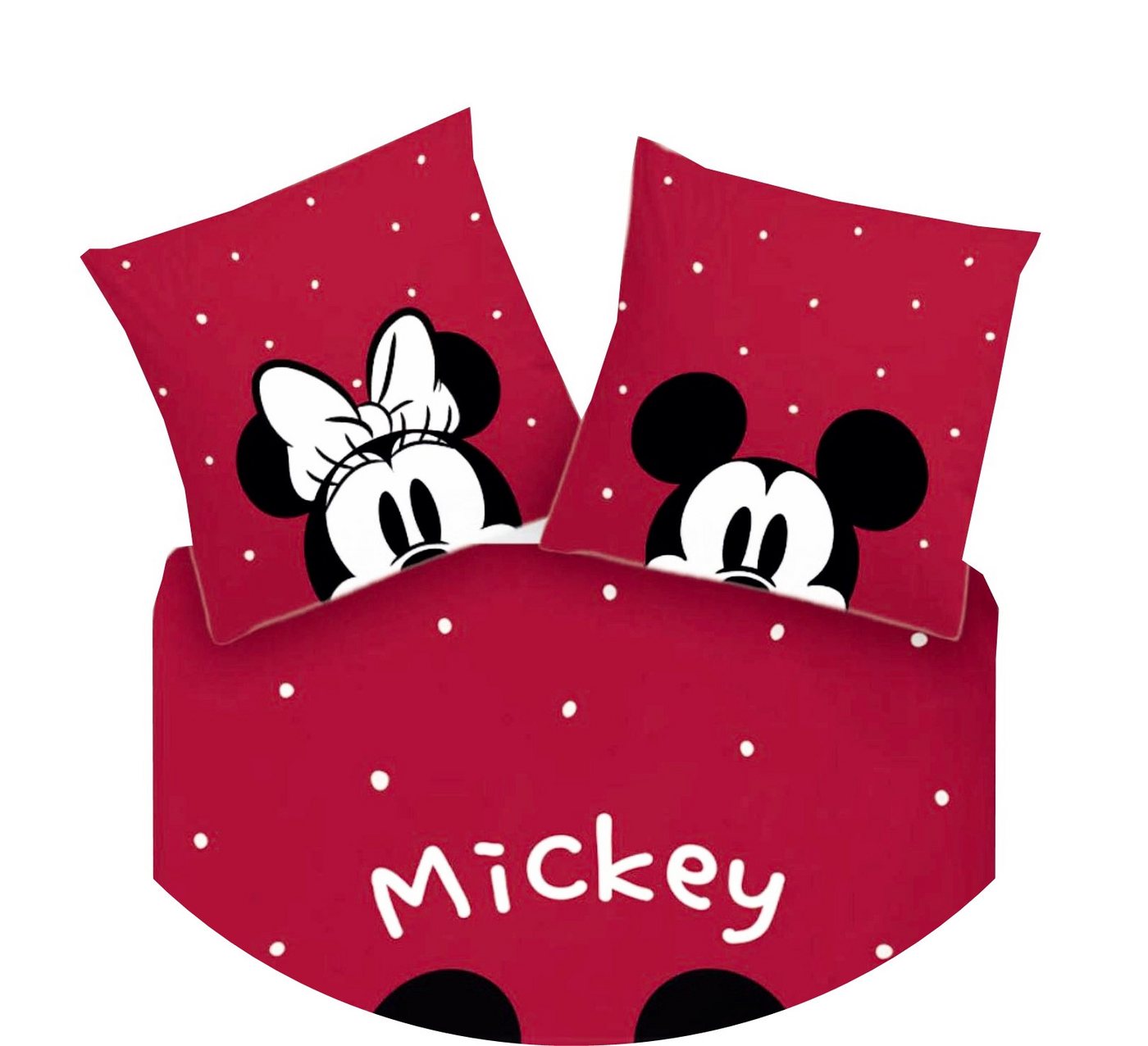 Disney Wendebettwäsche Mickey Mouse Disney 135x200cm, Renforcé, 2 teilig, Minnie Mouse, Wendebettwäsche mit Reißverschluss – Bild 3 von 5