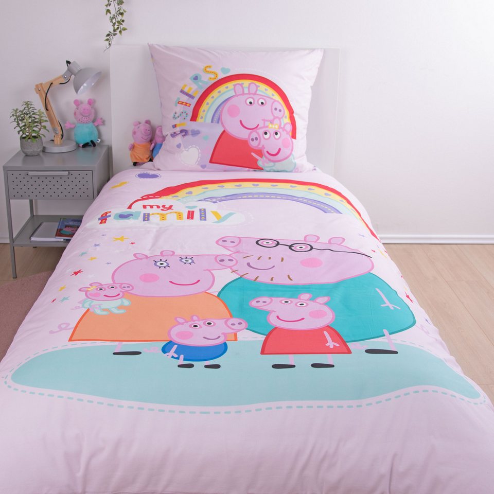 Peppa Pig Wendebettwäsche Peppa Pig, Renforcé, 2 teilig, mit fröhlichem Design – Bild 2 von 5