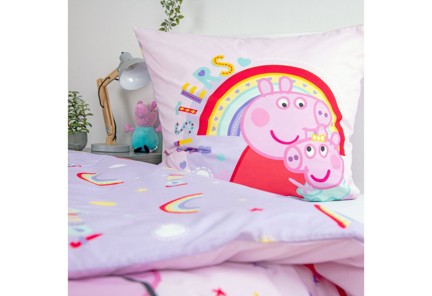 Peppa Pig Wendebettwäsche Peppa Pig, Renforcé, 2 teilig, mit fröhlichem Design – Bild 5 von 5