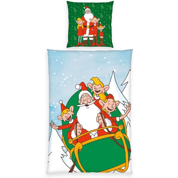 Wendebettwäsche Weihnachtsmann Co. KG, Flanell, 2 teilig, mit weihnachtlichem Motiv
