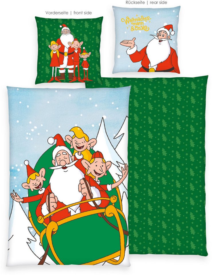 Wendebettwäsche Weihnachtsmann Co. KG, Flanell, 2 teilig, mit weihnachtlichem Motiv – Bild 3 von 5
