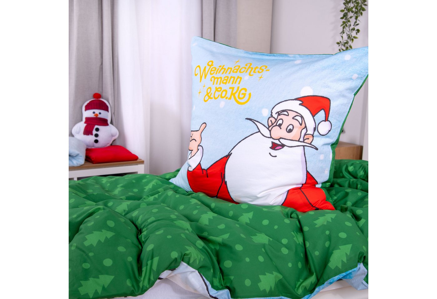 Wendebettwäsche Weihnachtsmann Co. KG, Flanell, 2 teilig, mit weihnachtlichem Motiv – Bild 5 von 5