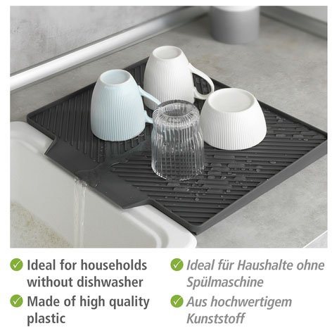 WENKO Abtropfmatte Modell Nelia, Trockenmatte für Geschirr & Besteck, spülmaschinengeeignet, Kunststoff – Bild 4 von 5
