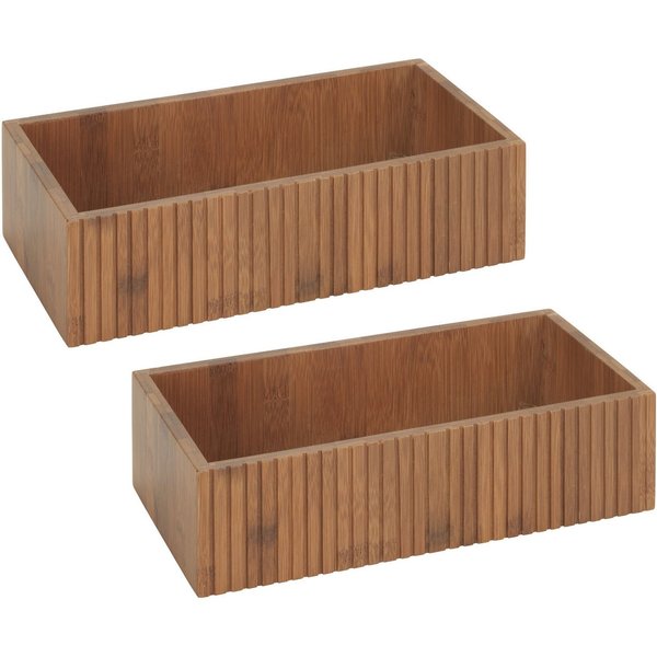 WENKO Aufbewahrungsbox Modell Mera (Set, 2 St), Organizer aus geräuchertem Bambus für die Küche, Landhaus-Stil
