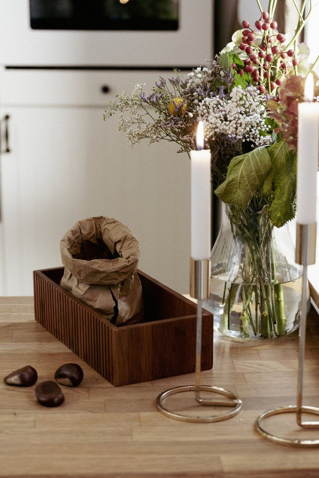 WENKO Aufbewahrungsbox Modell Mera (Set, 2 St), Organizer aus geräuchertem Bambus für die Küche, Landhaus-Stil – Bild 4 von 5