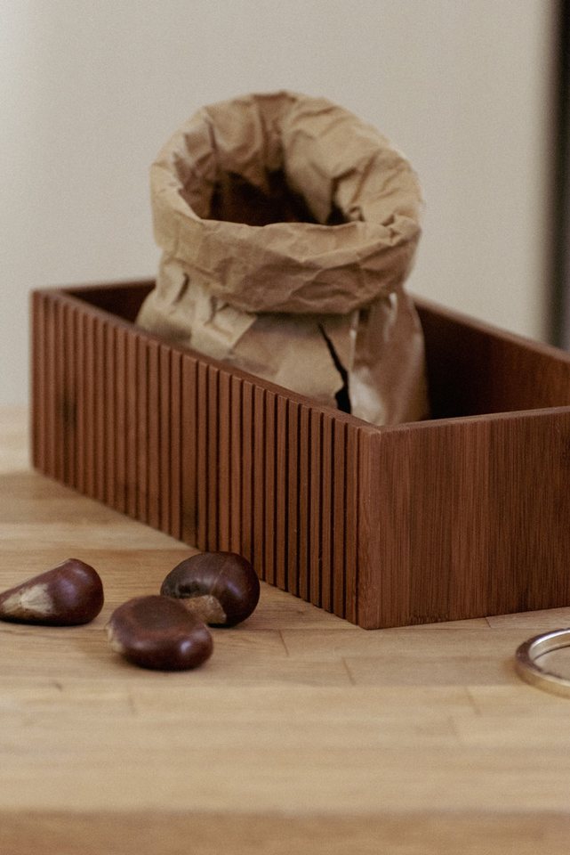 WENKO Aufbewahrungsbox Modell Mera (Set, 2 St), Organizer aus geräuchertem Bambus für die Küche, Landhaus-Stil – Bild 5 von 5