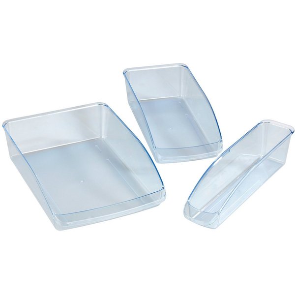 WENKO Aufbewahrungssystem Kühlschrank-Organizer, Kunststoff, (Set, 3-tlg), zum Sortieren von Lebensmittelvorräten, Obst und Gemüse, 3 Größen