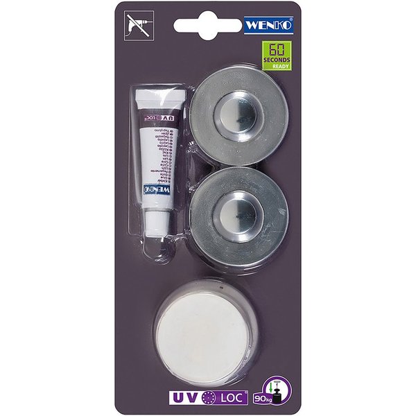 WENKO Bad-Befestigungsset UV-Loc®, (Set), 5-tlg., passend für UV-Loc® Badaccessoires, Befestigen ohne Bohren