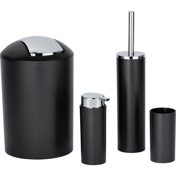 WENKO Badaccessoire-Set Calvo, Set, Seifenspender, Zahnputzbecher, WC-Garnitur & Kosmetikeimer
