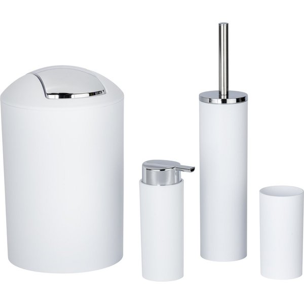 WENKO Badaccessoire-Set Calvo, Set, Seifenspender, Zahnputzbecher, WC-Garnitur & Kosmetikeimer